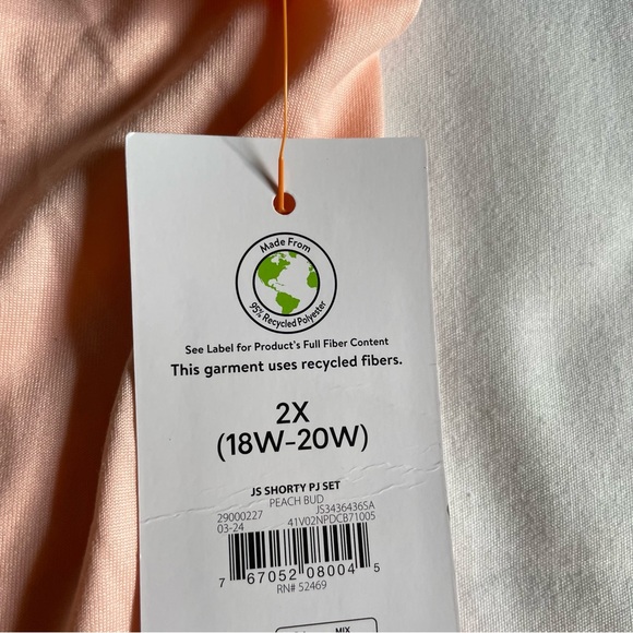 NEW Joyspun 2 Piece Tank & Shorts PJ set “Peach Bud” Women’s Sz. 2X - Picture 8 of 9